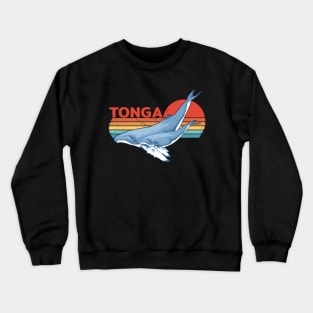 Humpback Whale Kingdom of Tonga Vintage Travel Design Crewneck Sweatshirt